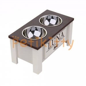 Raised Dog Bowl Stand with Internal Stor